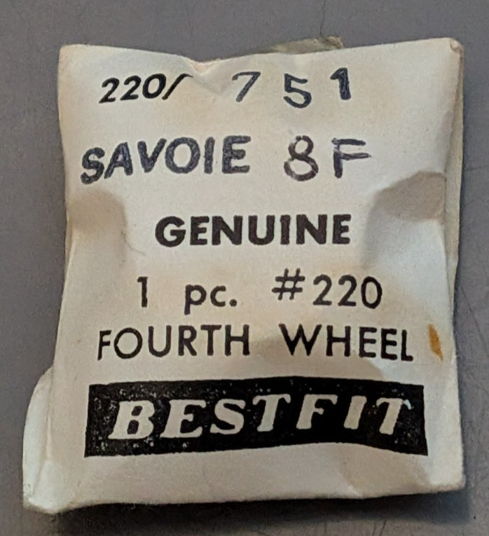 NEW NOS Bestfit Savoie 8F Part # 220 / 751 – Fourth Wheel Watch Part