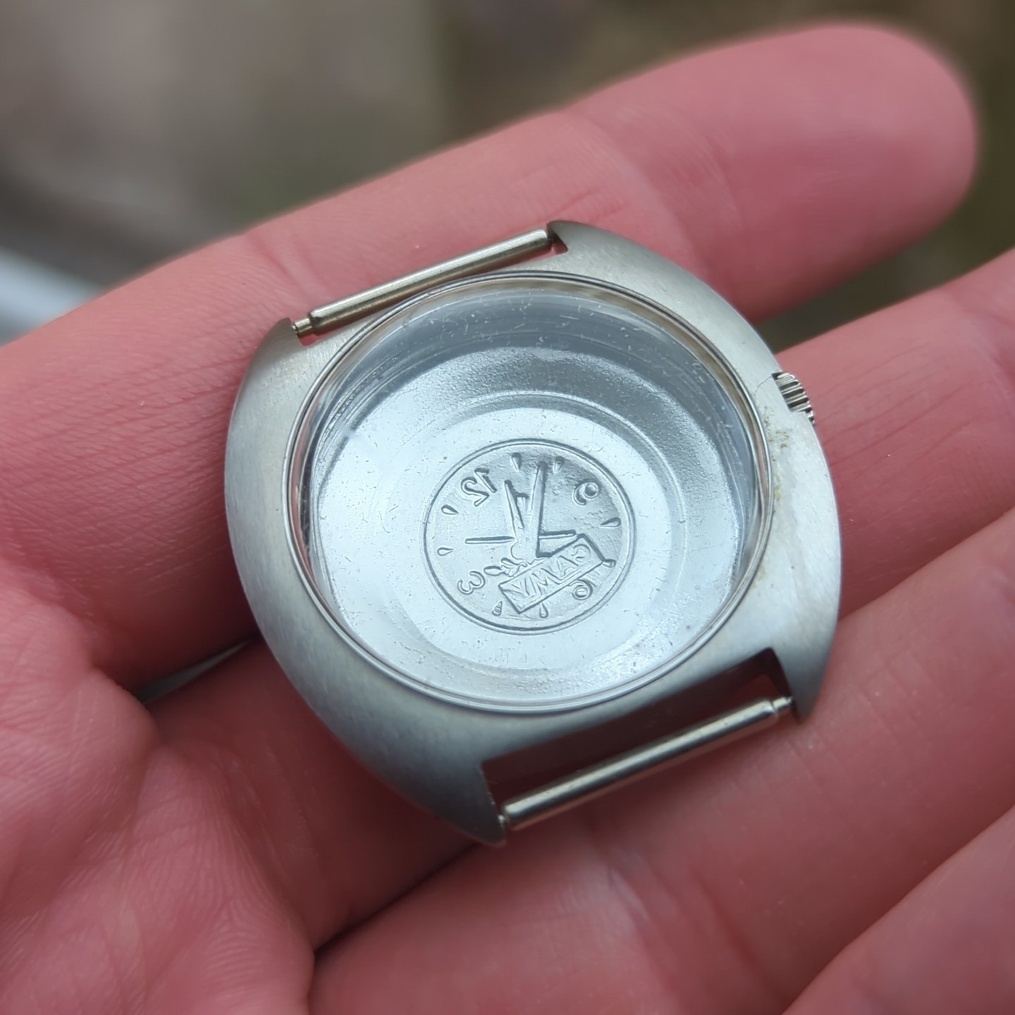 Vintage Camy Steel Swiss NOS Watch Case 36mm for 28.5mm Movement (J49)