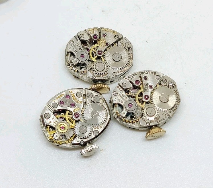 Vintage Lot Of 12 Mechanical Watch Movements For Repair Bulova Waltham