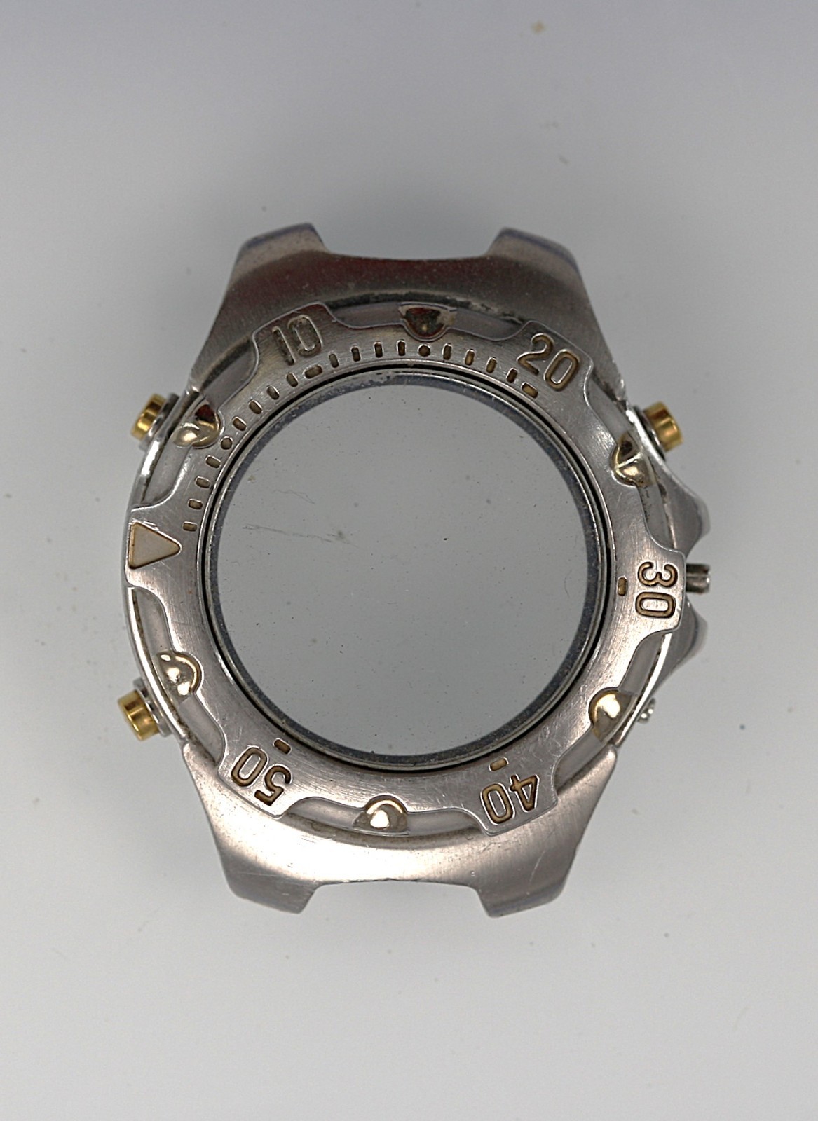 Seiko Watch Men 7T32-6M49 Silver Gold Stainless Steel Battery 100m NON-WORKING