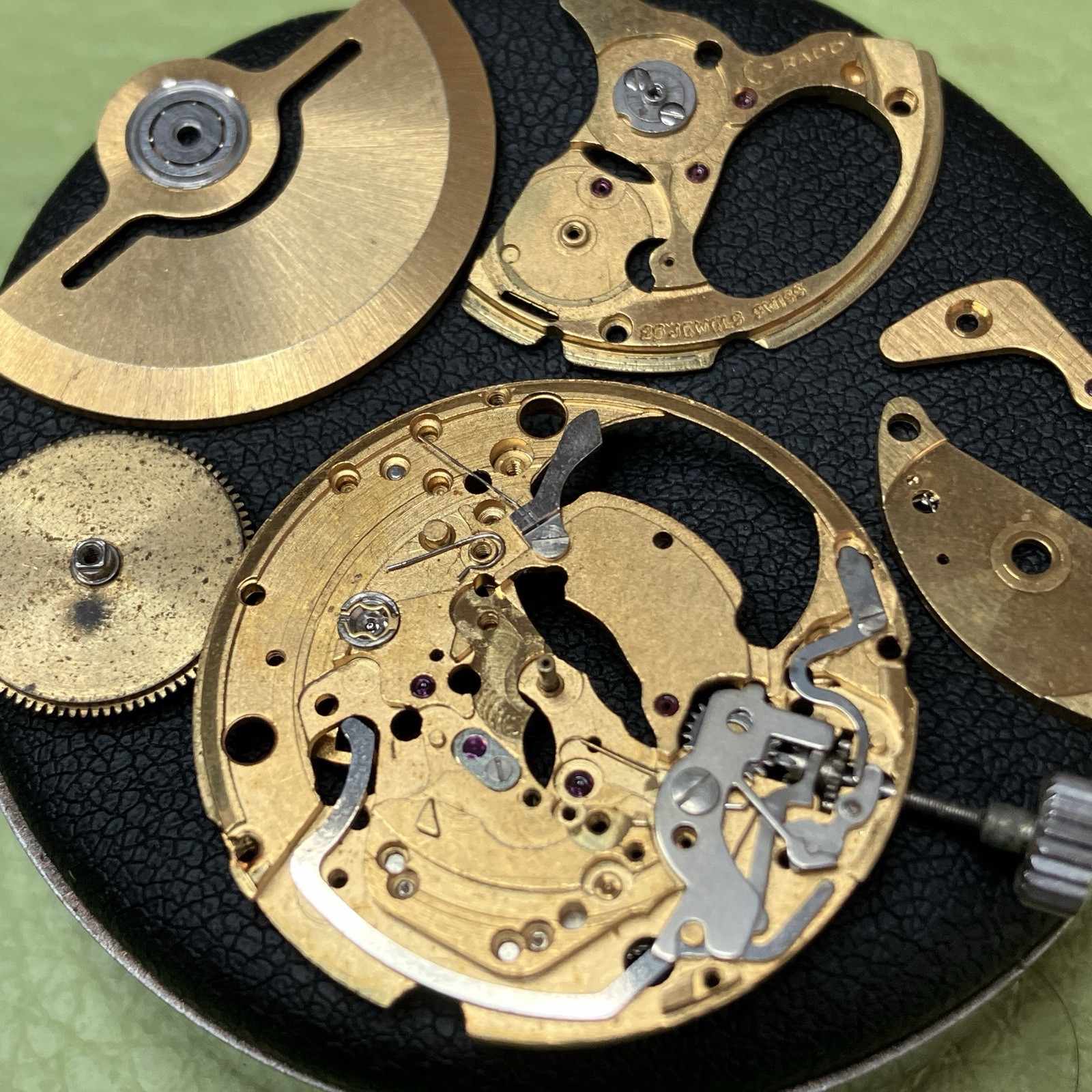 Rado AS 1858 Automatic 25J Movement Parts Plates Rotor Balance Crown Incomplete