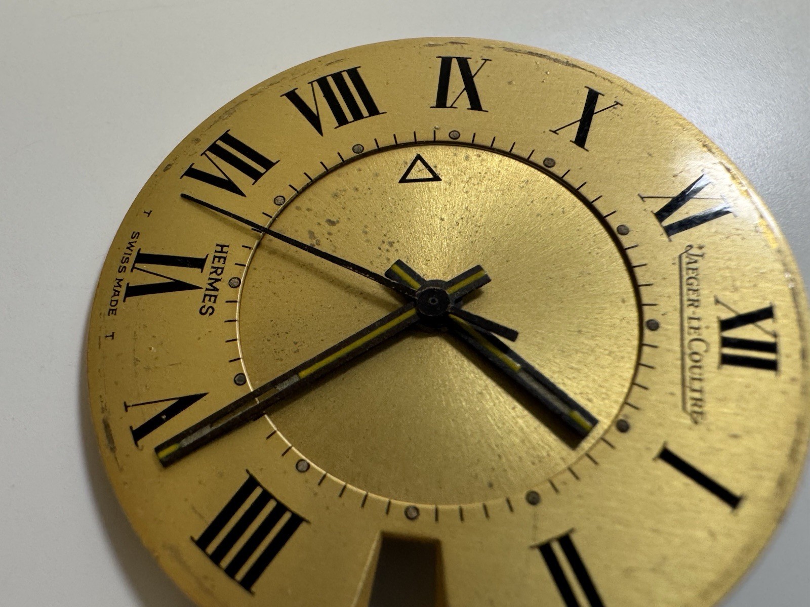 jaeger lecoultre x hermes swiss made alarm dial roman numerals rare collectible