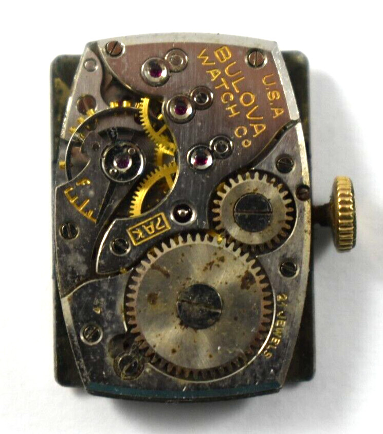 Vintage Bulova Manual Wind 21J 7AK Wrist Watch Movement lot.fg
