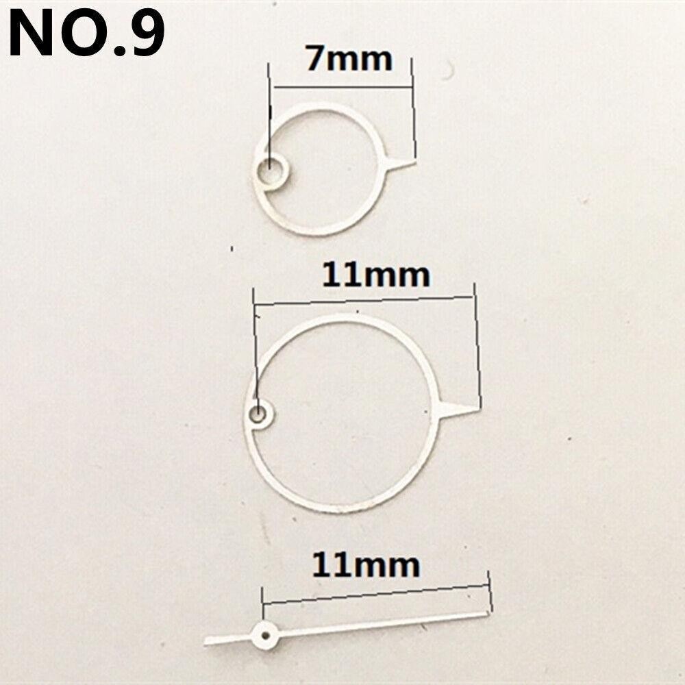 2 Sets 11mm Watch Hands Round Pointed Irregular Fashion for Miyota 2035 Movement