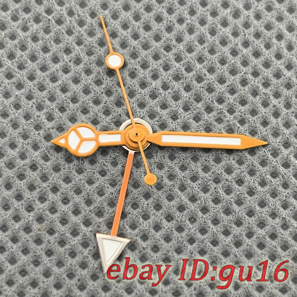 Orange silver Watch GMT hands green luminous fit NH34 Mingzhu DG3804 movement