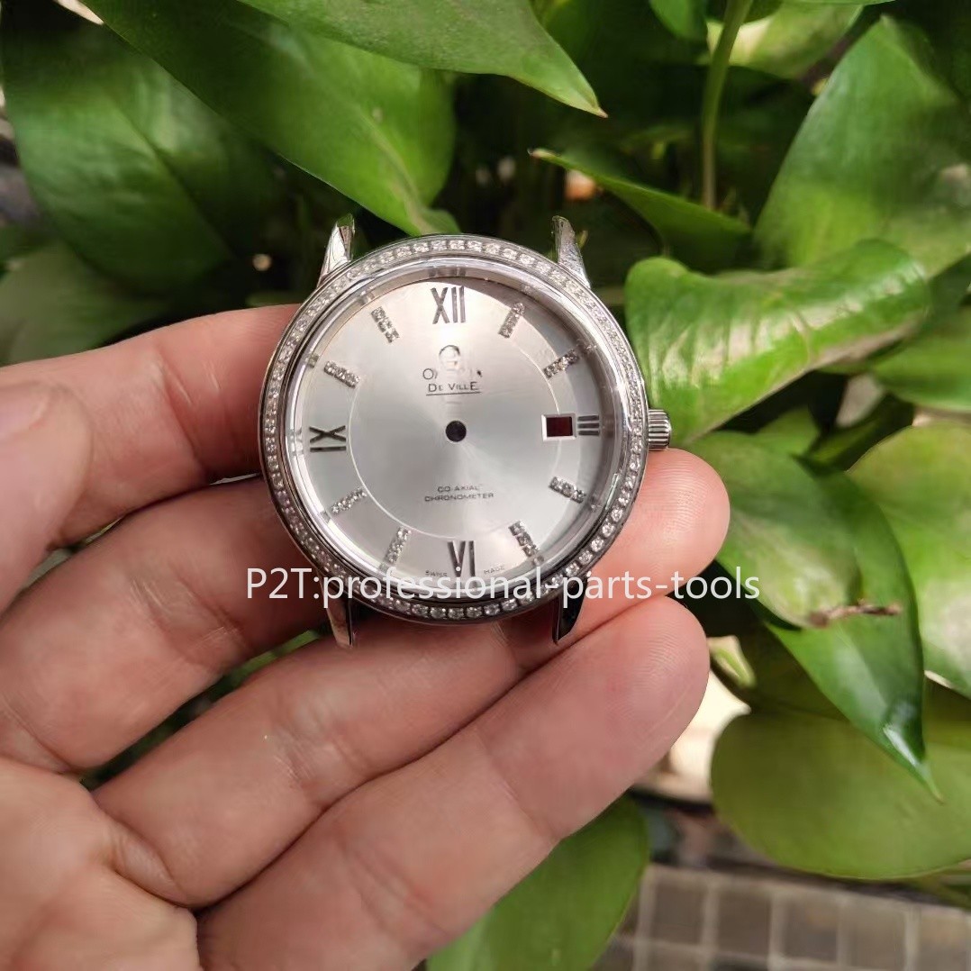 DIY Watch Part Kit for 2824 De Ville 38mm SS Watch Case+Dial+Hands+Leather Strap