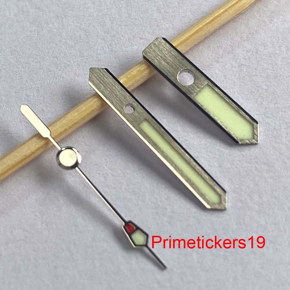 C3 Super Green Luminous Brushed Silver Watch Hands Fit NH35 NH36 Automatic Movt