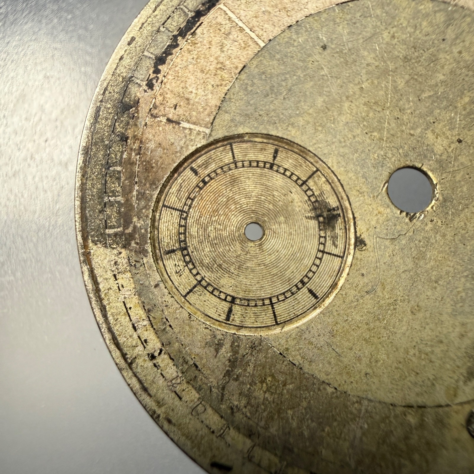 Tavannes Watch Dial 28.9Mm Diameter Small Seconds Bitonal Bullseye