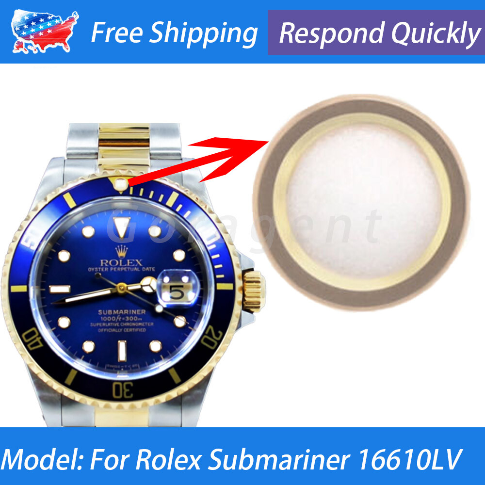 Pearl Green Lume Bezel Insert For Rolex Submariner Sapphire 16610LV 16613 16618