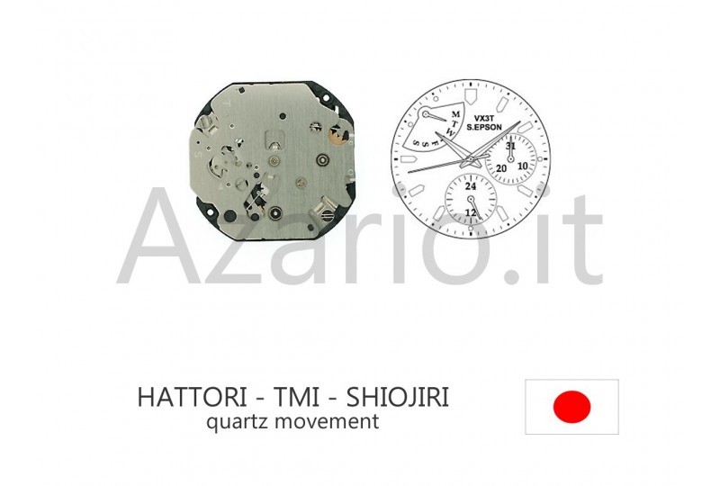 Hattori VX3T Shiojiri TMI Seiko movement quartz watch Japan quartz movement