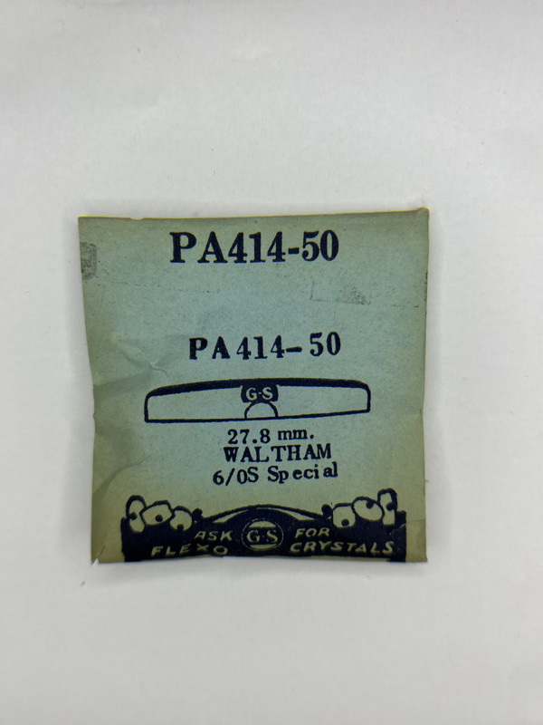 Waltham 6/0S Special Watch Crystal NOS PA414-50 Size 27.8 mm GS