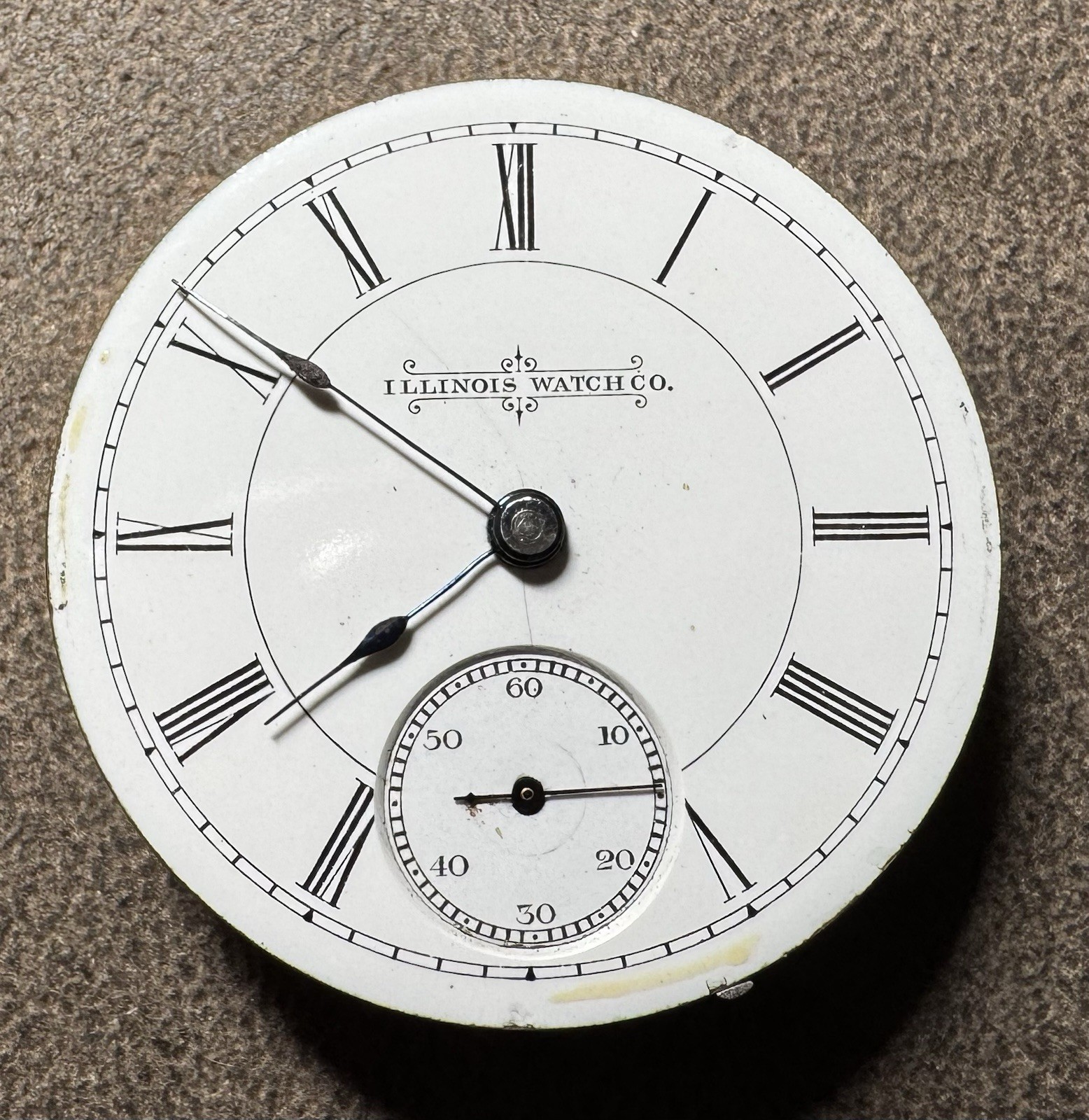 1891 ILLINOIS 18S 11J GRADE 2 PW LS POCKET WATCH MOVEMENT & DIAL