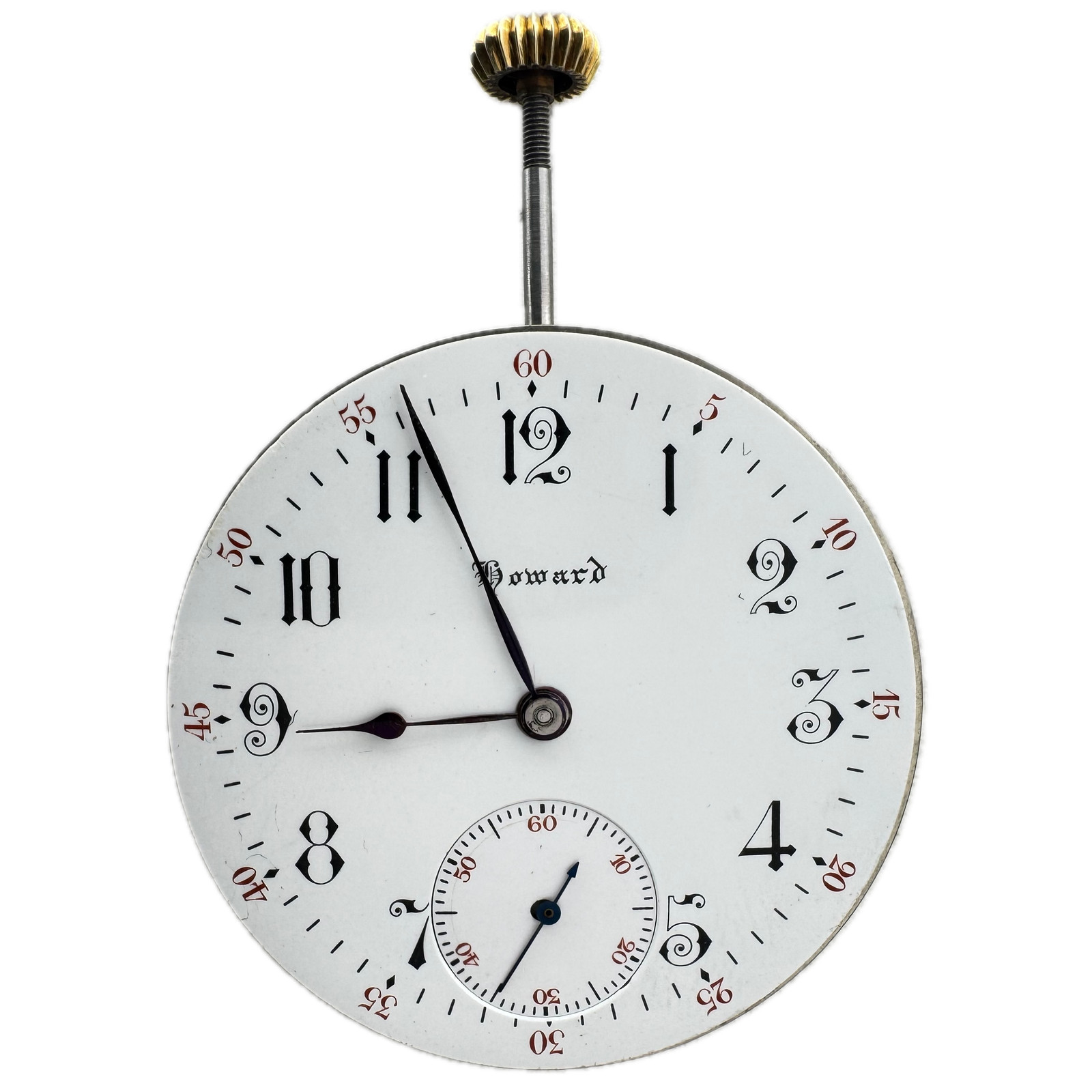 Antique 12s Howard 17 Jewel Mechanical Open Face Pocket Watch Movement Series 7