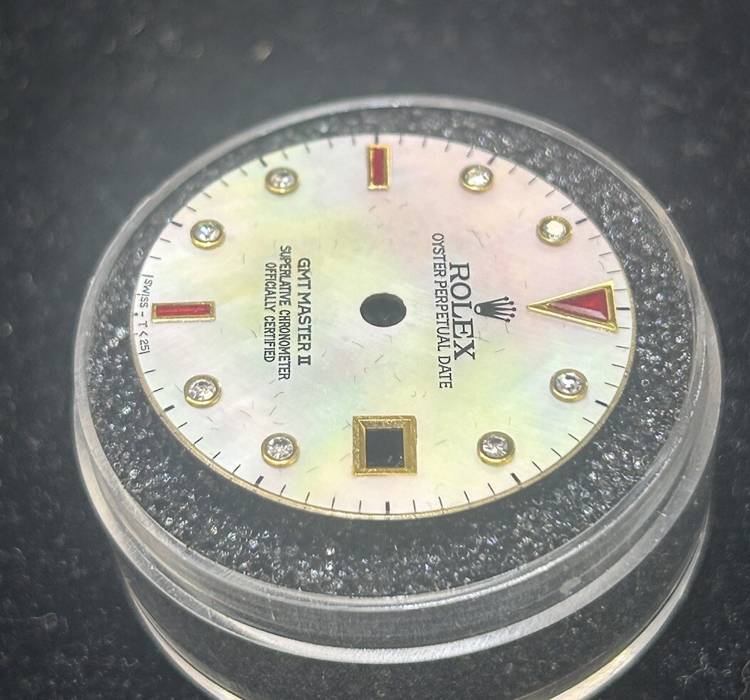 Rolex Gmt Master II 40mm Custom MOP Ruby Diamond Dial For Models 16713 & 16718