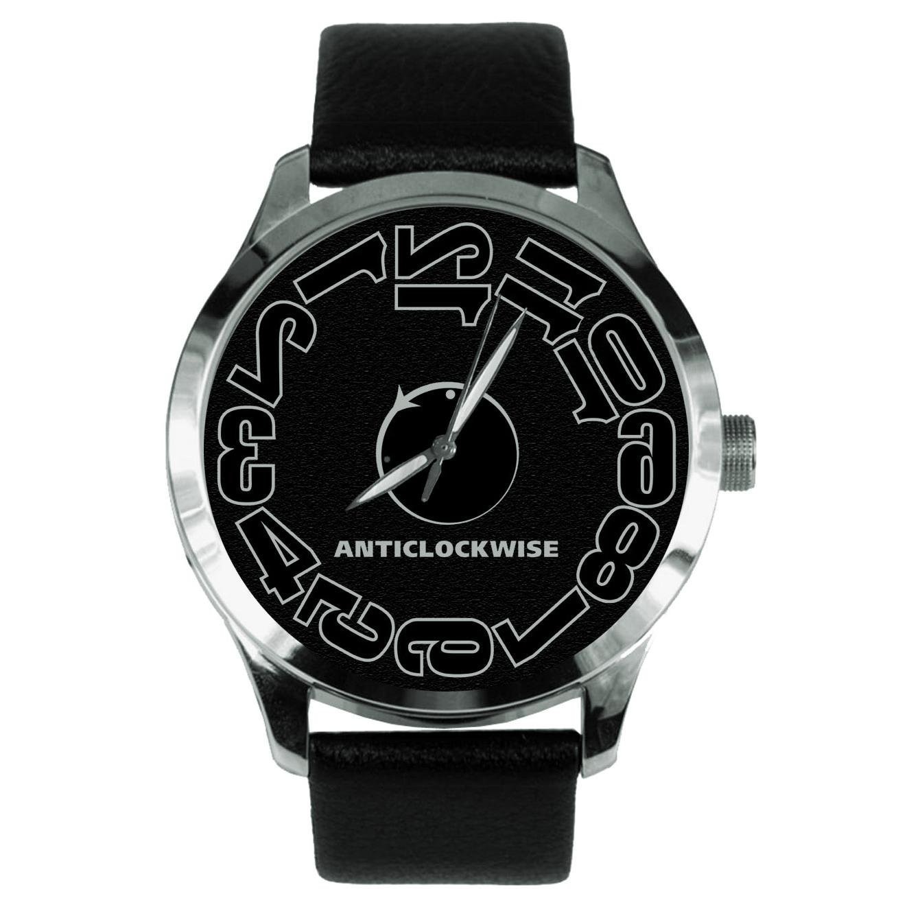 ANTI-CLOCKWISE MOVEMENT COUNTER-CLOCKWISE SOLID BRASS WATCH. COLLECTIBLE GIFT