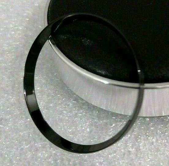 ⚫ POLISHED BLACK STAINLESS STEEL CHAPTER RING ( PLAIN ) FOR SEIKO SKX007
