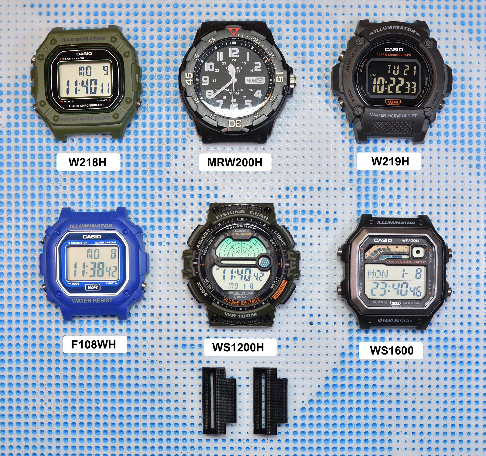 PLA Watch Adapter For Casio. MRW200H,EAW-200H, F108WH, WS1200H, WS1600, W218H…