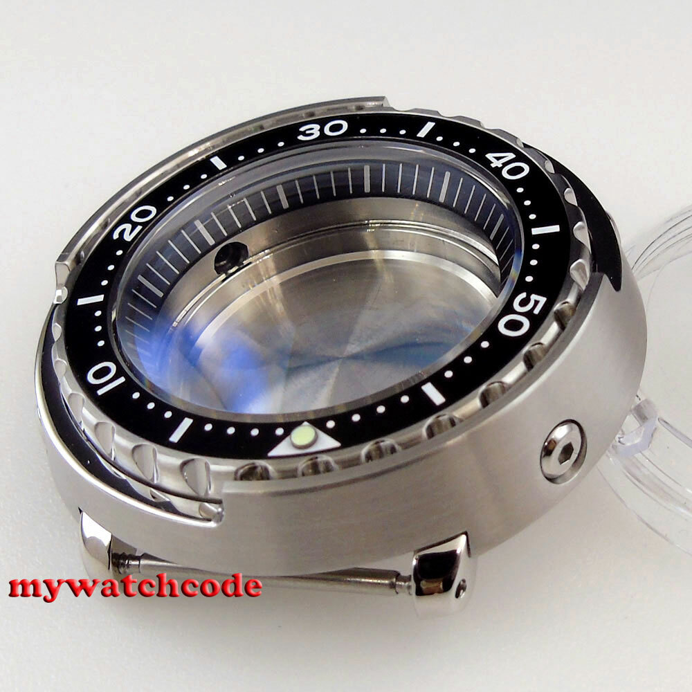 47mm Solid 316L Steel sapphire glass Watch Case 300M water resistance 4 o’clock