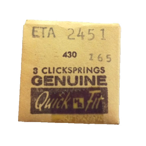 ETA 2451 CLICK SPRING WATCH PART 430/165(3-pack) SEE LIST FOR COMPATIBLE CALIBER