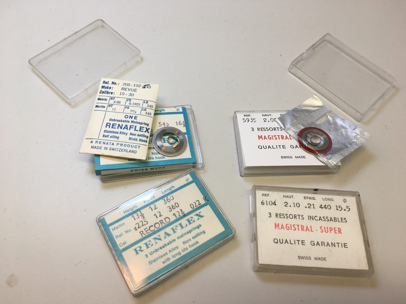 Pocket Watch Mainsprings Hook Ended Various sizes Available NOS