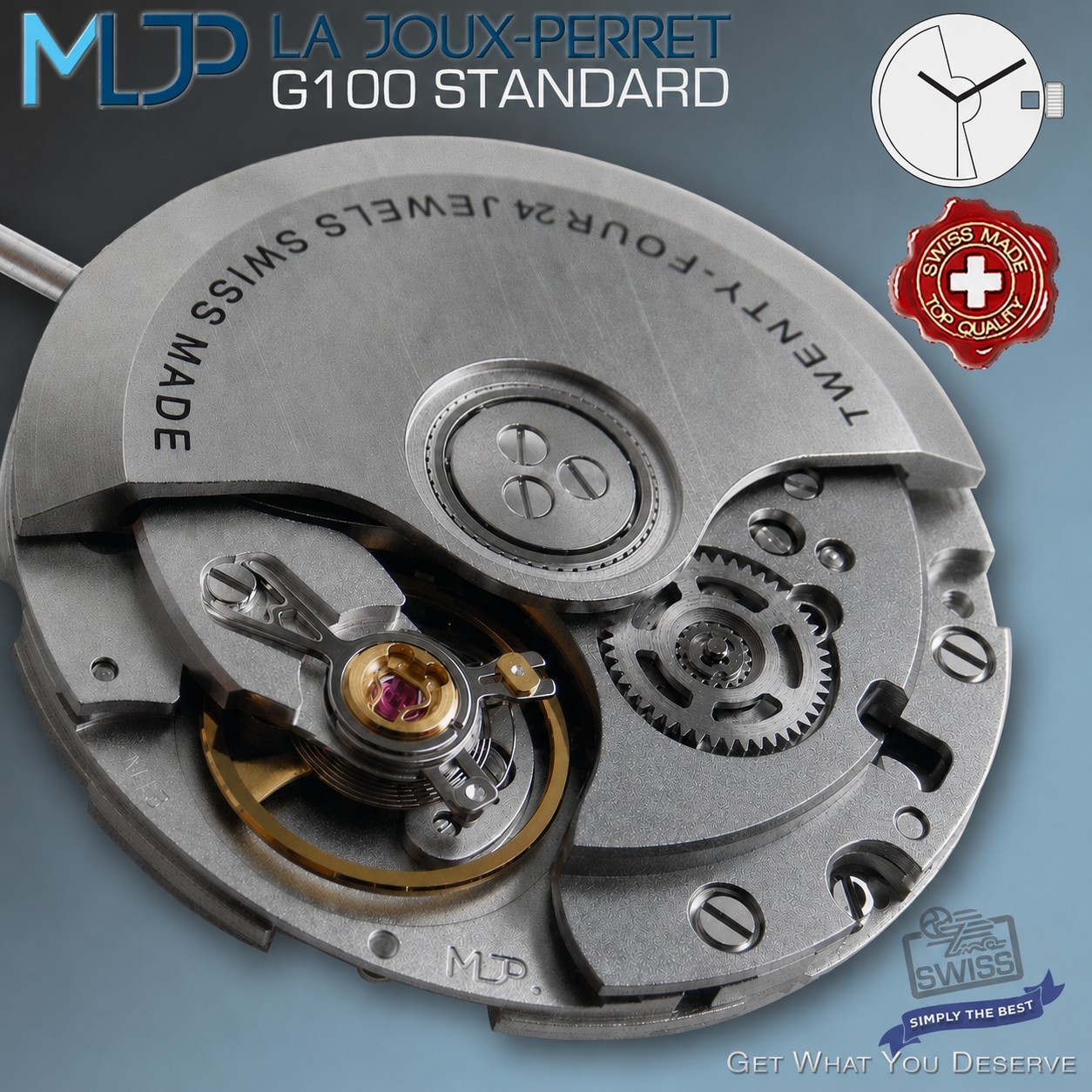 MOVEMENT AUTOMATIC LA JOUX-PERRET G100 STANDARD ETA 2824-2 COMPAT., SWISS MADE