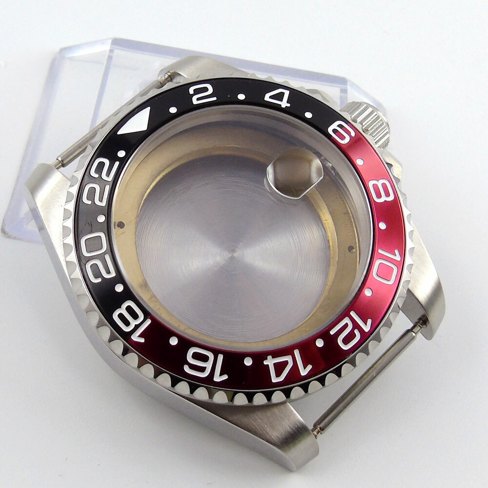 40mm SUB Watch Men Case Sapphire Glass Fit ETA 2836 MIYOTA 8215 821A Metal Back