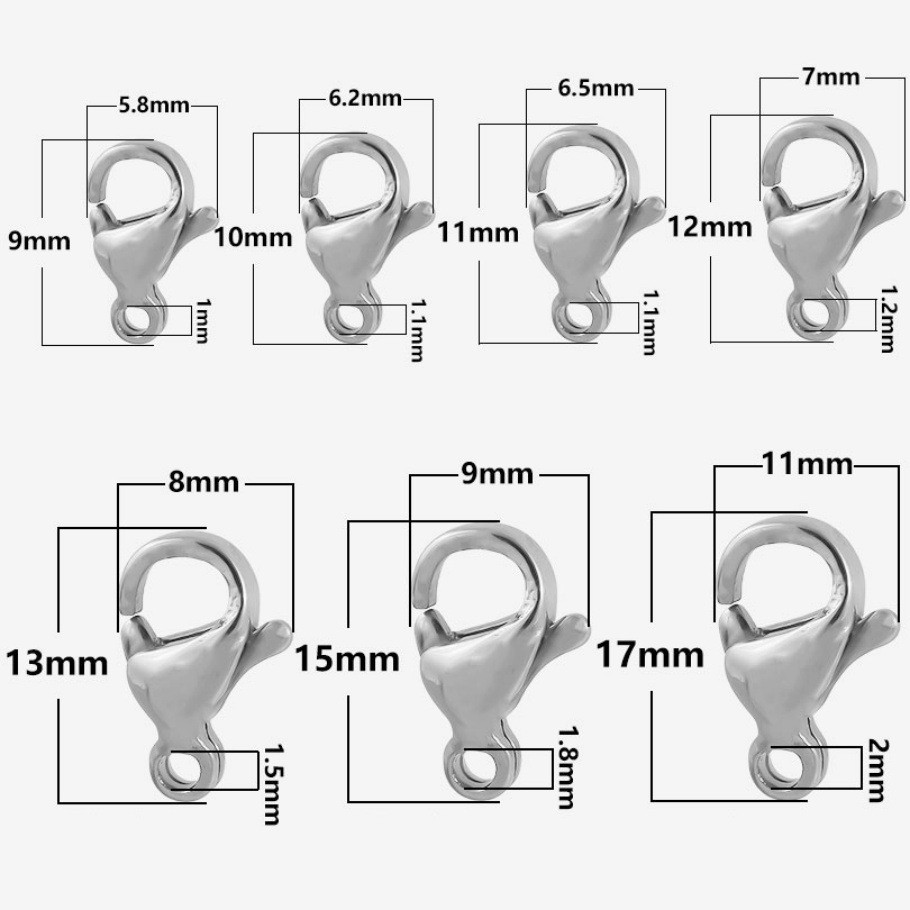 Stainless steel lobster buckle DIY jewelry bracelet necklace connecting 20PCS
