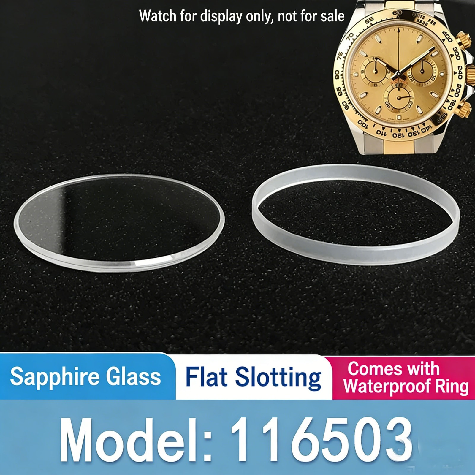 Sapphire Crystal Watch Glass Fits Rolex Daytona 40mm 116598 116506 116518
