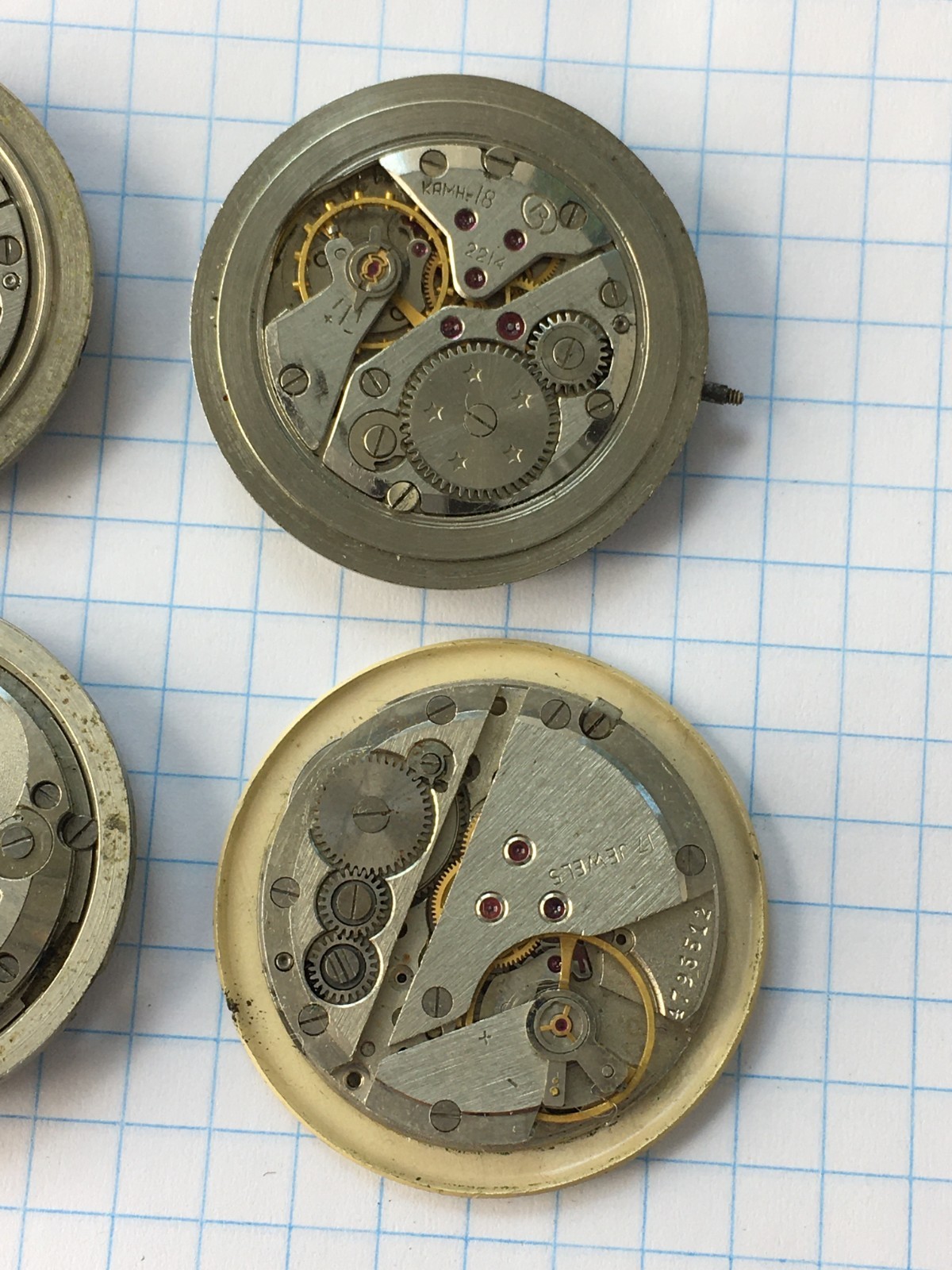 MOVEMENTS (13pcs) FOR MENS WRIST WATCH Slava Vostok Raketa USSR for parts