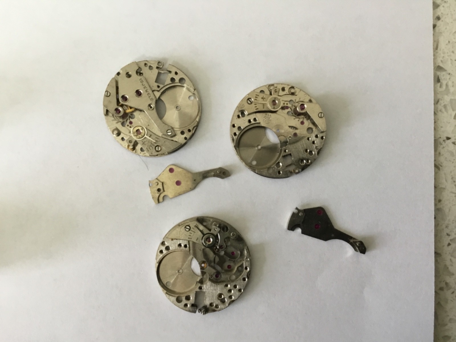 NOS AS 984 watch movements x3 plus other used parts