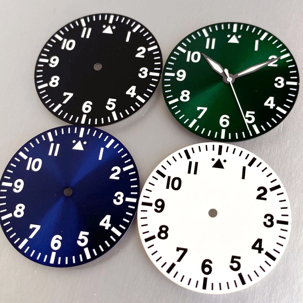 39mm Titanium Pilot Watch Parts Case+Dial Set Fit NH35 Miyota8215 ETA2824 PT5000