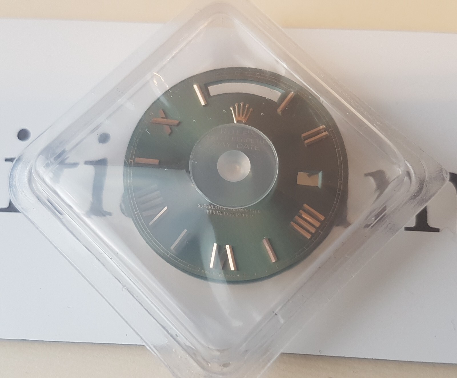 Rolex Day-Date 40 GREEN ROMAN everose gold DIAL for 228235 daydate 60th annivers