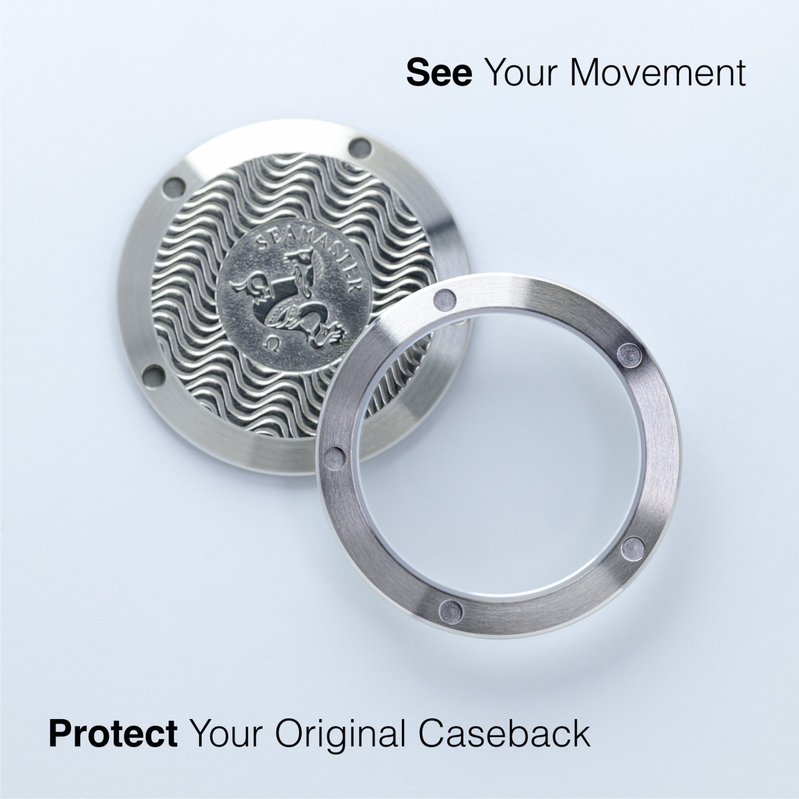 Spiralwinder Sapphire Caseback for 36mm 1990s Seamaster 120m Automatics