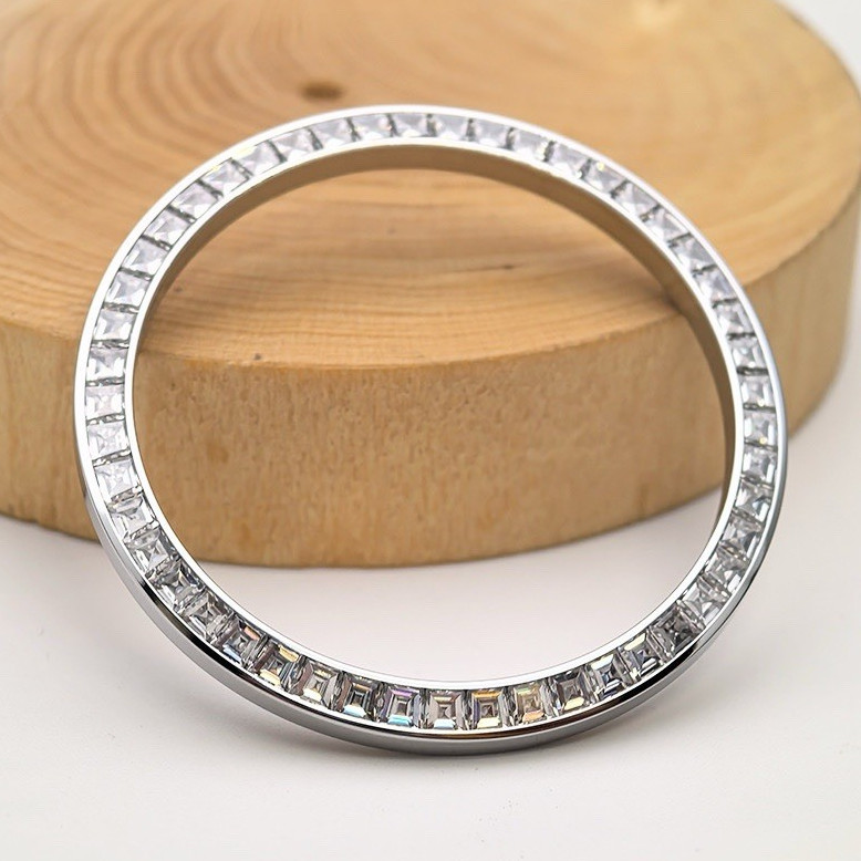 Generic Watch Bezel Baguette Moissanite Diamonds Fits Rolex 40 Day-Date Datejust