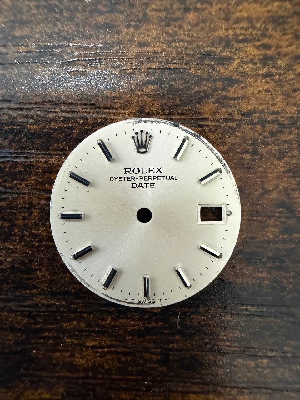 ROLEX LADIES OYSTER PERPETUAL DATE 6517 6516 6519 SILVER STICK DIAL USED COND