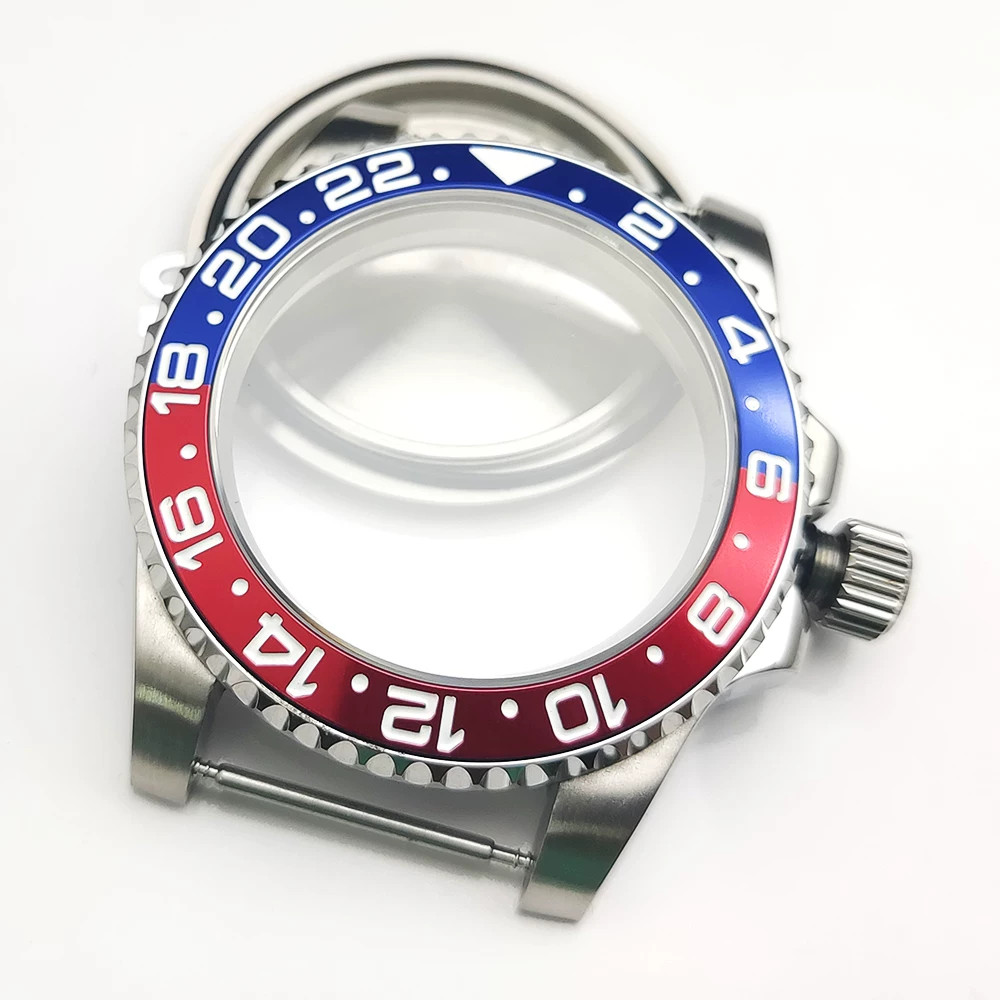 40mm Steel Watch Case Sapphire Glass For Nh35 Nh36 4R36 4R35 Movement