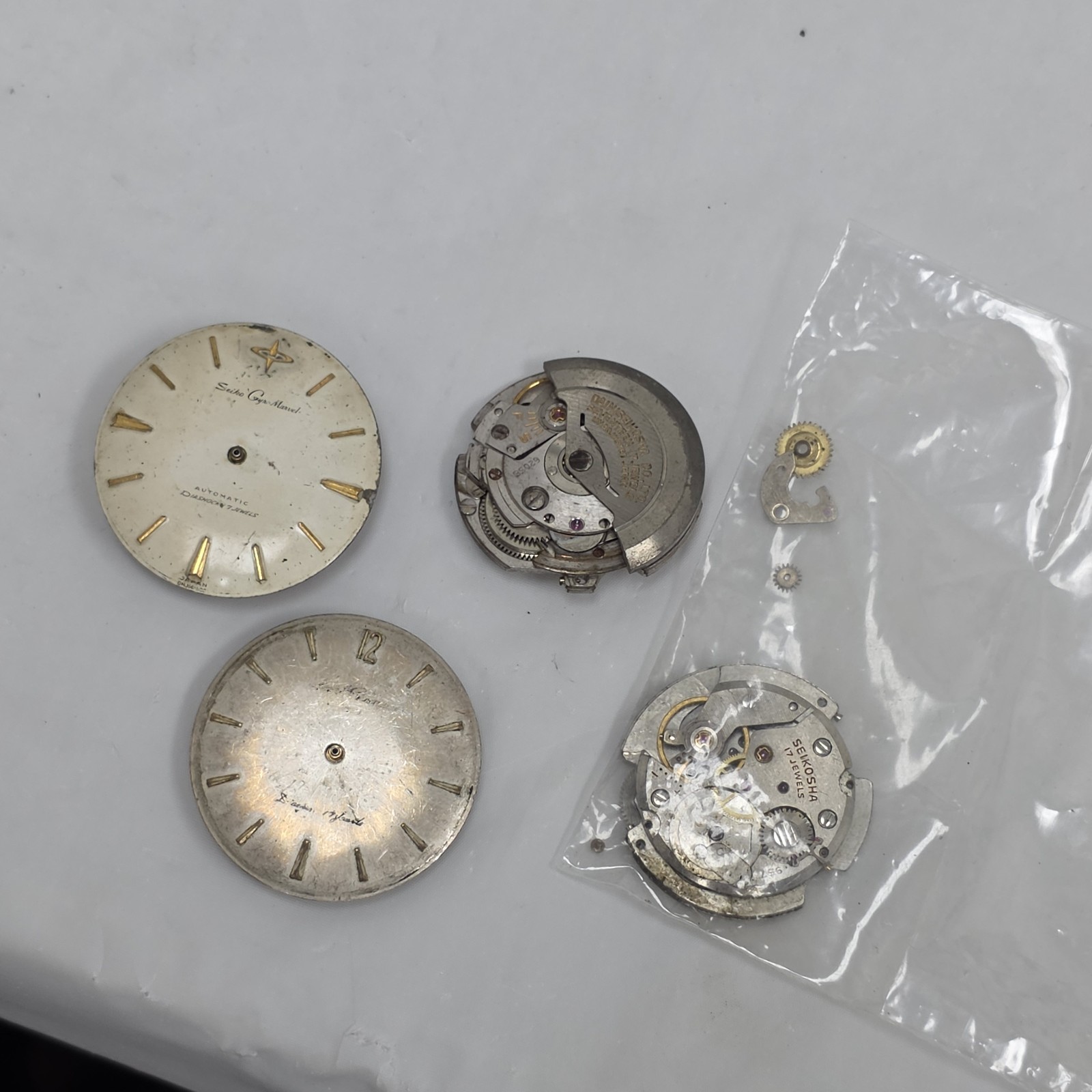 4 Seiko Movement Seikosha & Gyro Marvel Automatic Vintage Japan Parts/Repair