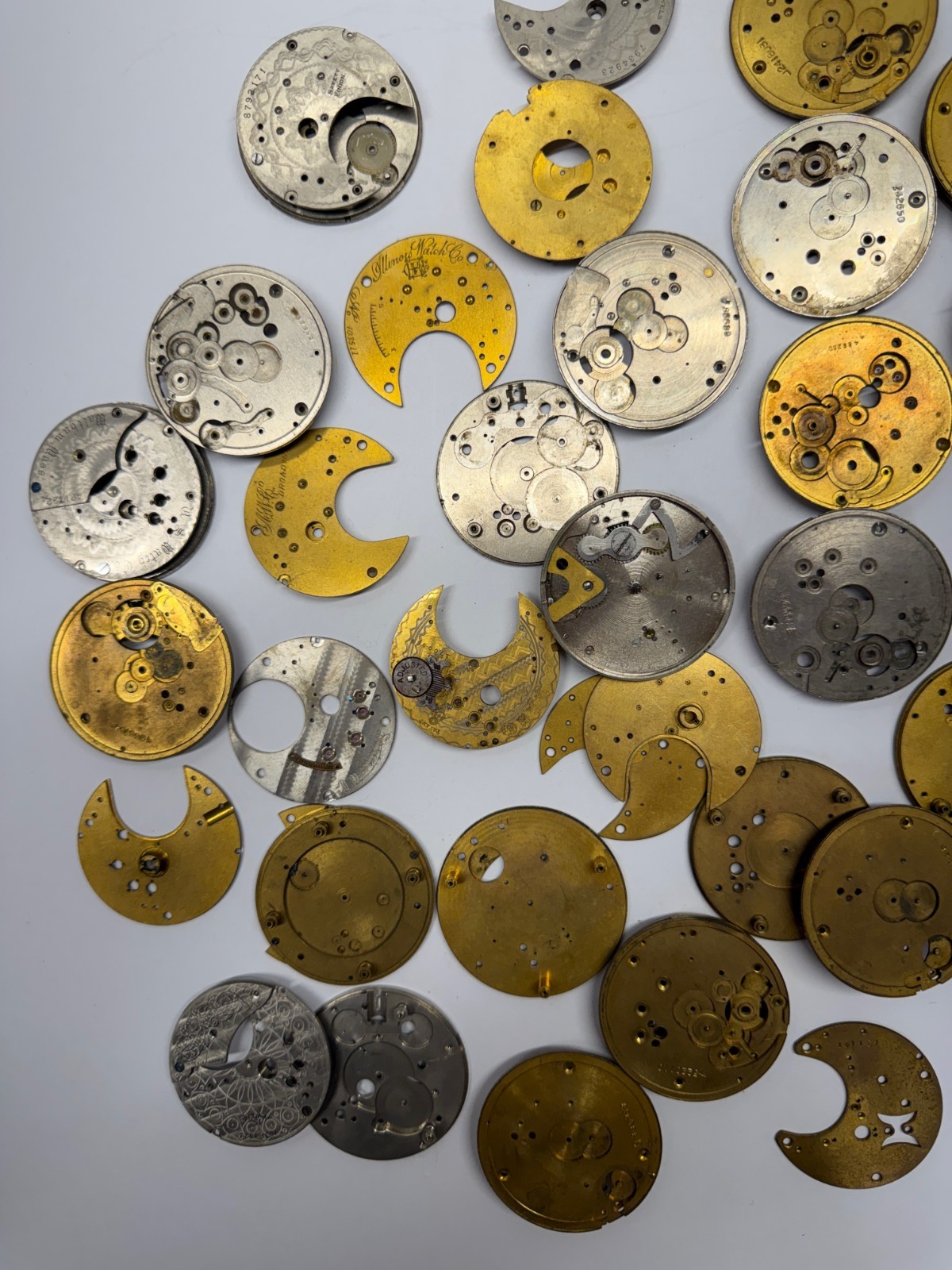 ANTIQUE POCKET WATCH PARTS CRAFTS REPURPOSE LARGE GROUP
