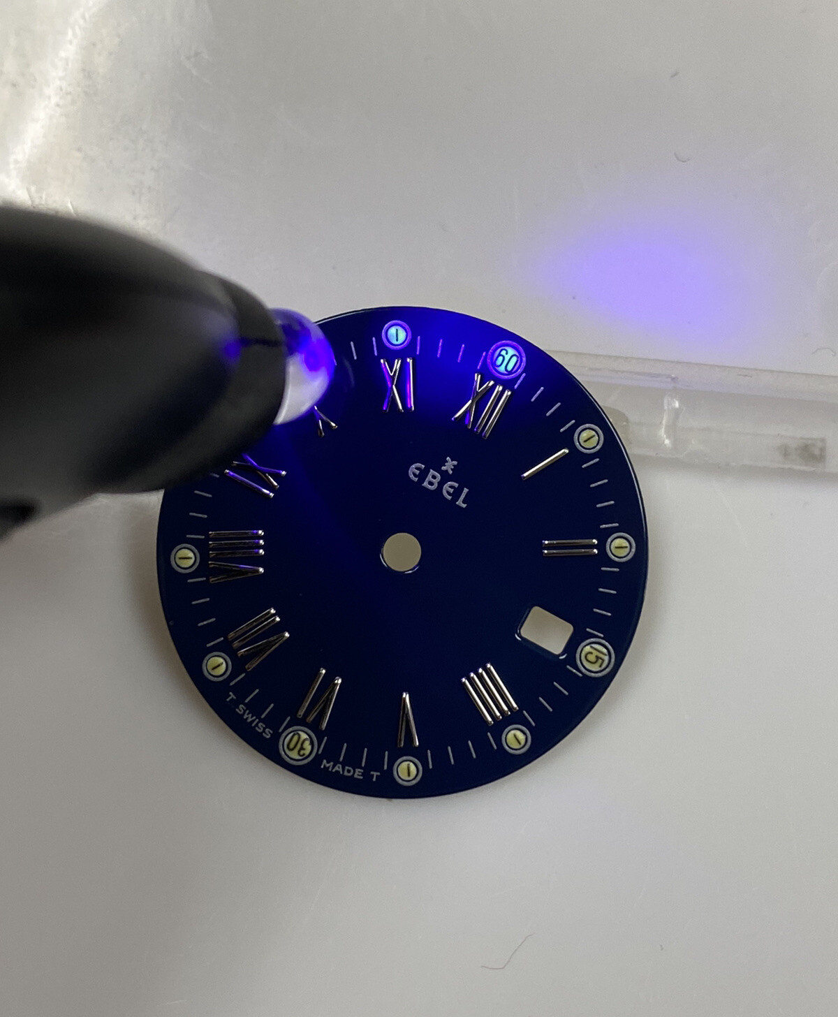 Genuine Ebel Sport Discovery 183913 918913 Navy Blue/Silver Roman Dial