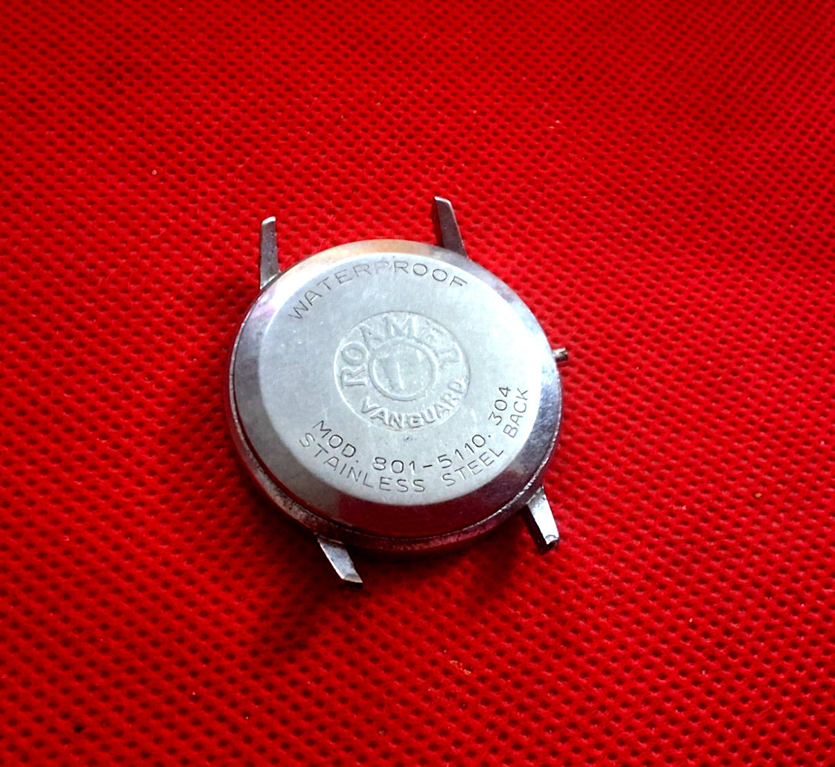 Vintage Case For Roamer Vanguard Stainless Steel Wrist Watch Case 805-8151.304