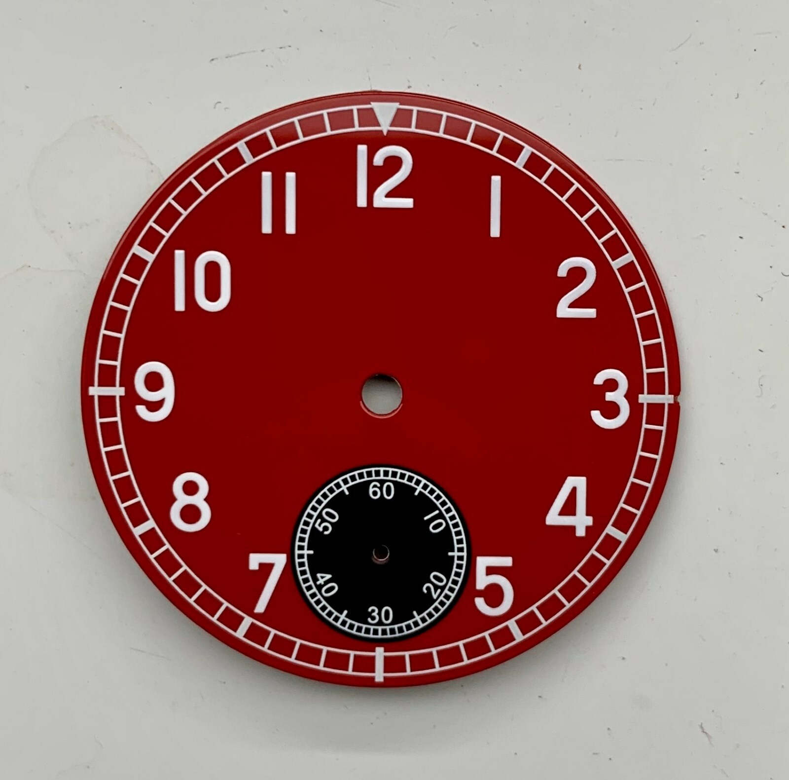 MARINE DIAL ETA 6498-1 D= 38.2mm RED / BLACK ENAMEL UNITAS 6498 – NEW!