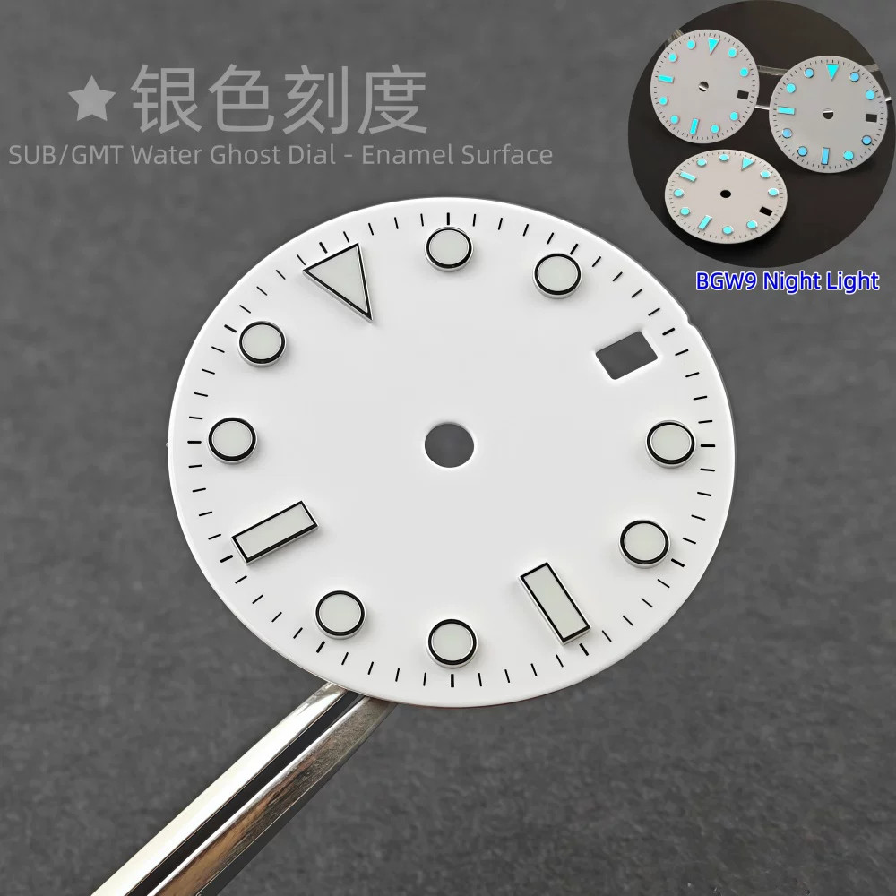 28.5mm No Logo Watch Dial Ice Blue Lume for Nh34 Nh35 Movement Watch Accessories