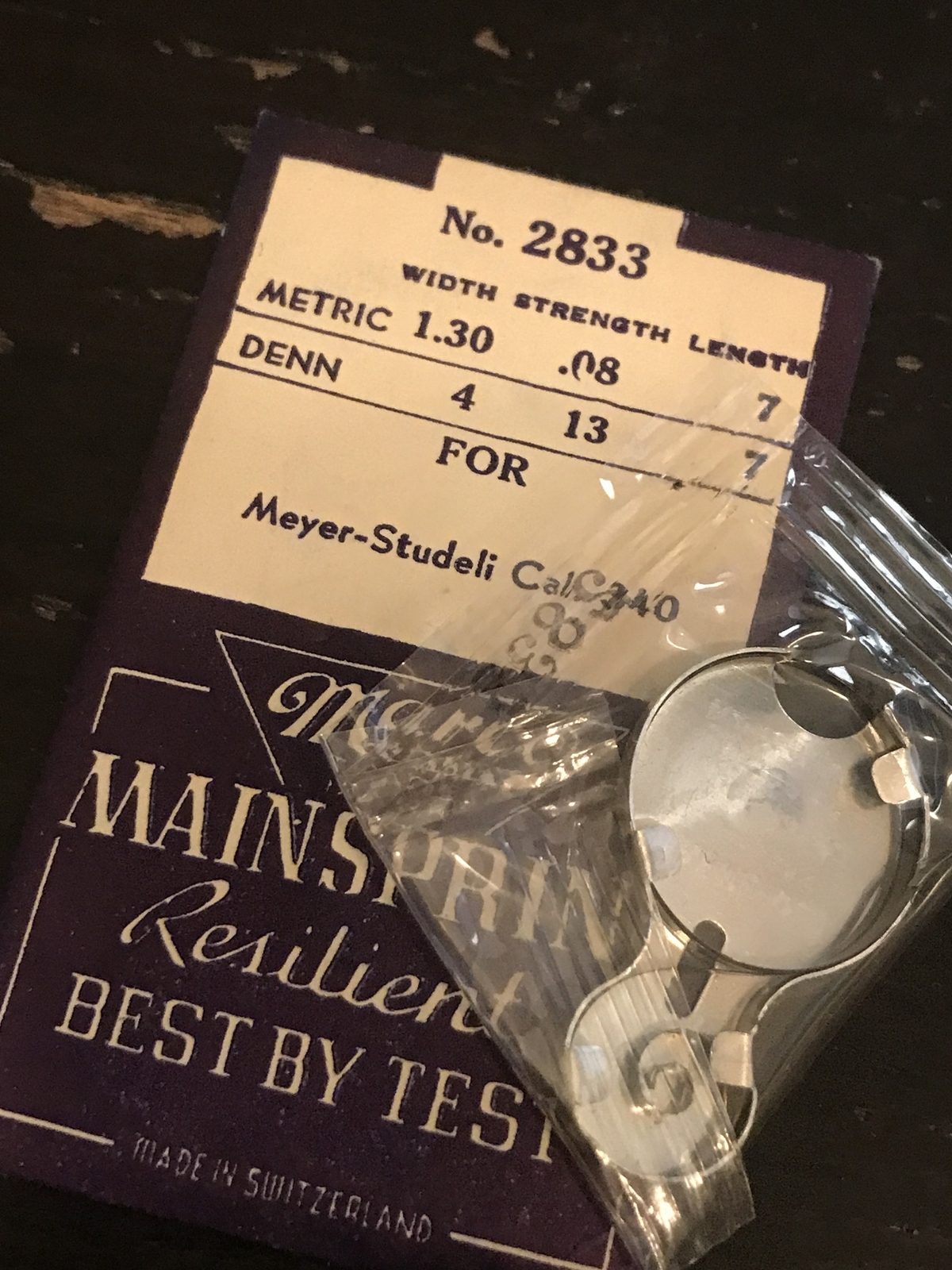 Marco Mainspring #2833 for Meyer-Studeli caliber 340 – Steel
