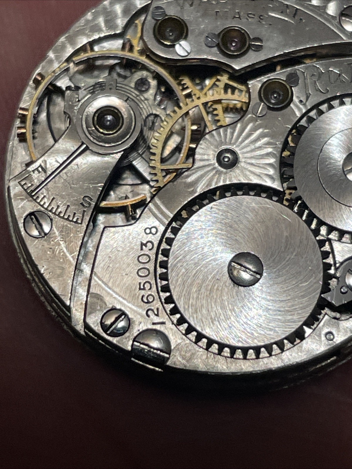 American Waltham Watch Co. 12650038 25mm Watch Movement Dial Hands Parts Repair