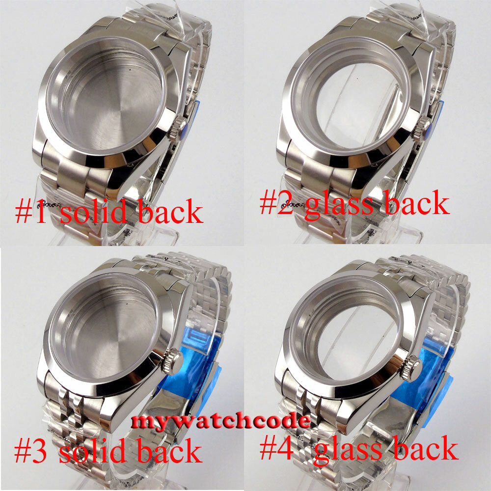 Polished 36MM Sapphire Glass Watch Case Fit Japan NH35 NH36 8215 2824 Movement