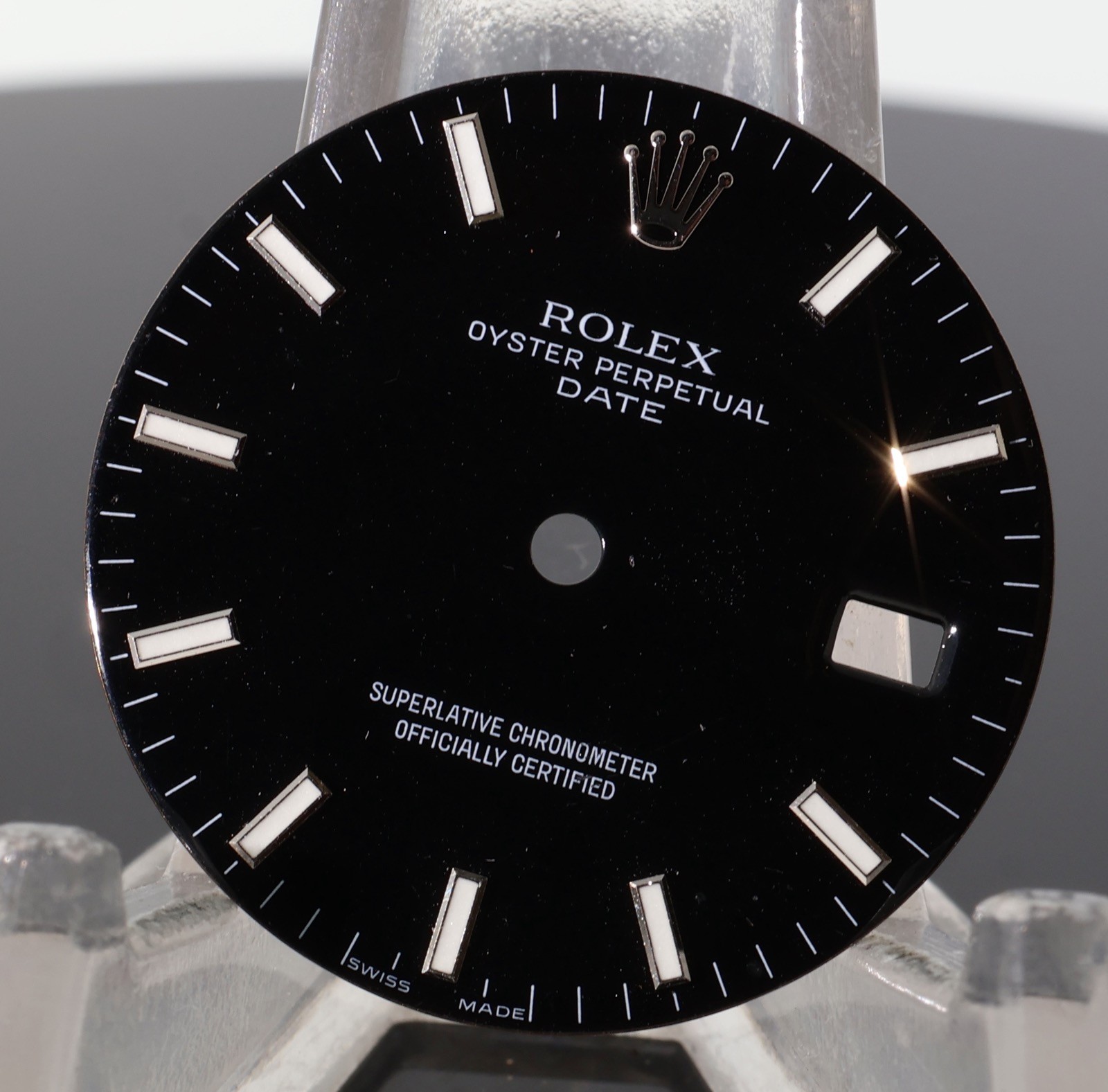 Auth. Rolex Oyster Date Black Stick Dial Ref 115200 #519