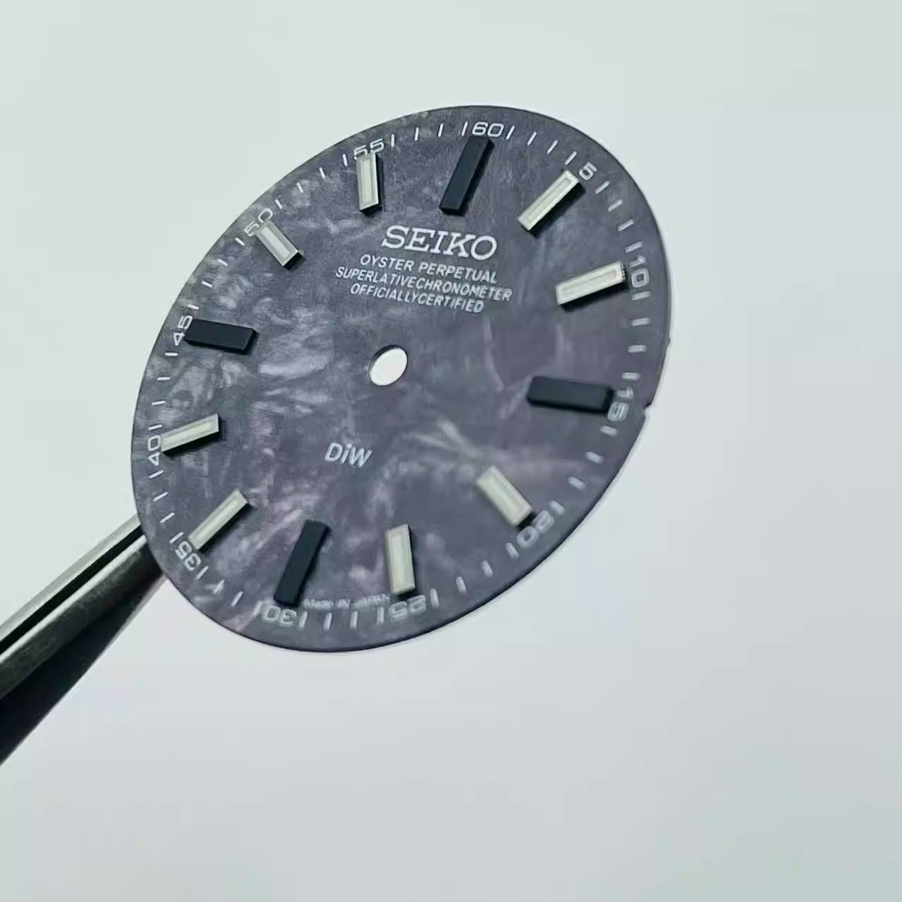 For Seiko 28.5mm Watch Dial Luminous Fit NH35 NH36 Movement Carbon Black Lod Mod