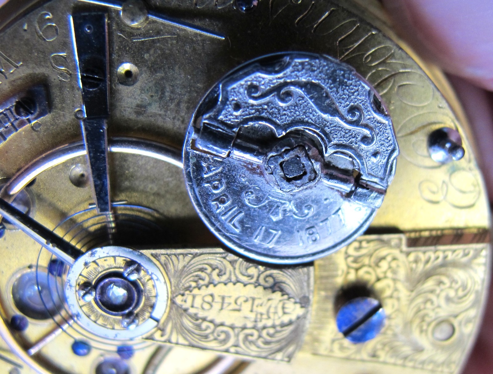 LEVER FUSEE -E.D. Johnson – London 1877 PocketWatch Movement – Winder Attachment