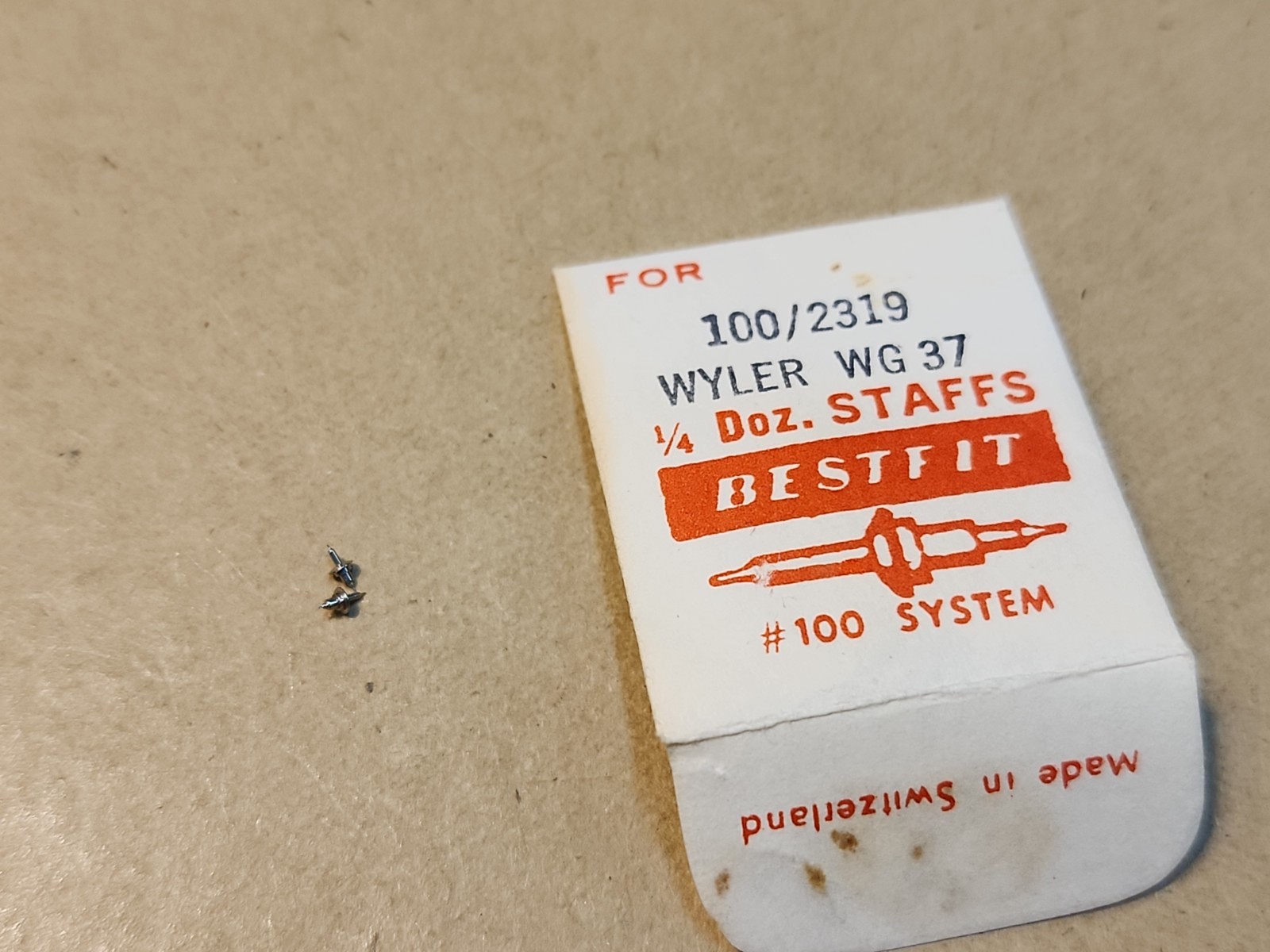 Lot Of 2 NOS Bestfit 2319 Balance Staffs For Wyler WG37 Parts Spares Repairs