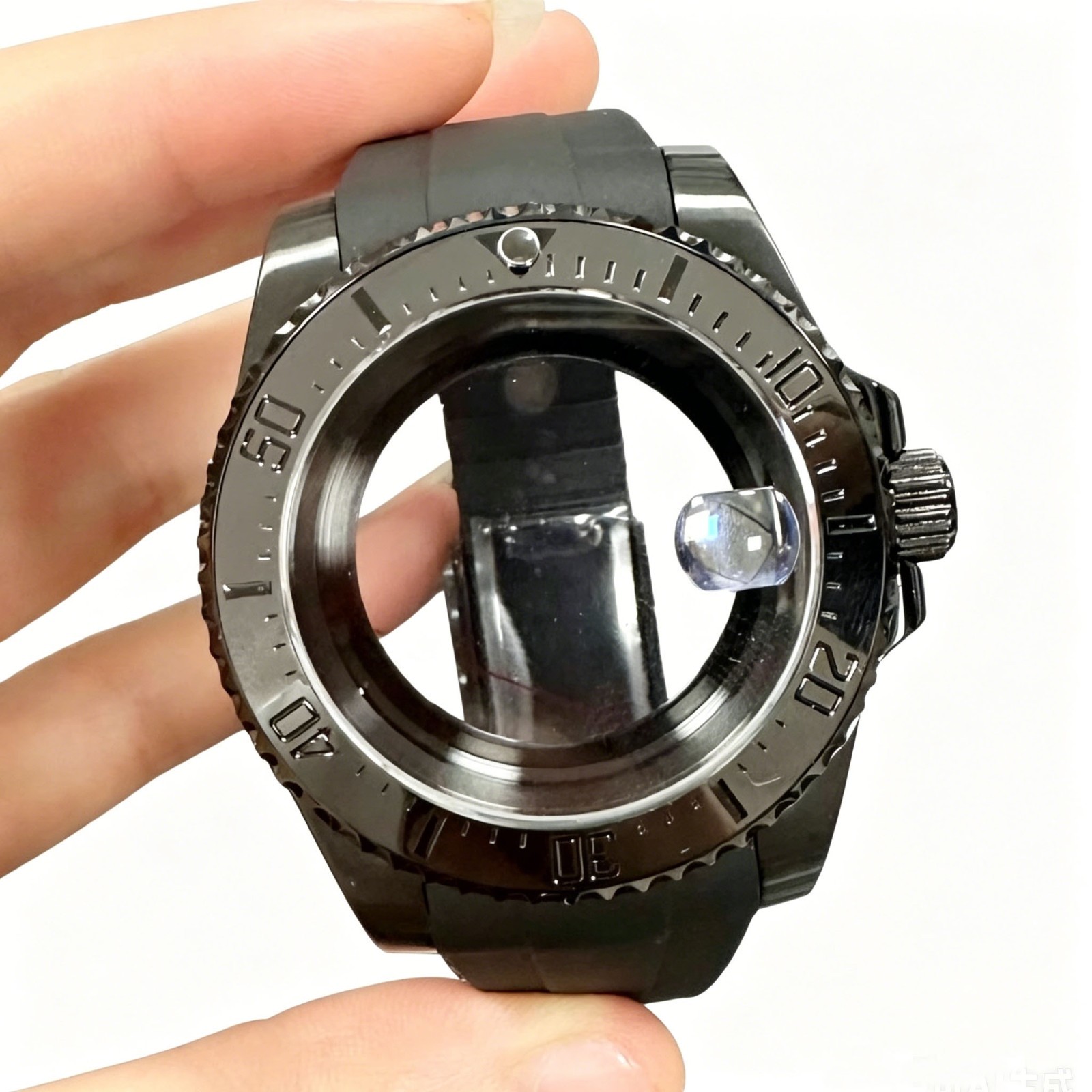 NH35 NH36 Watch Case PVD Black Coated Sapphire Glass Mod Parts